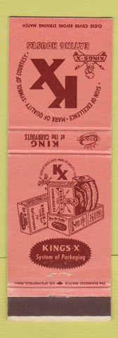 Matchbook Cover - King's X Eating Houses hamburgers