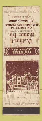 Matchbook Cover - Ashurst Manor Inn Muncy PA