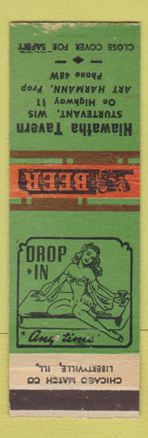 Matchbook Cover - Hiawatha Tavern Sturtevant WI girlie