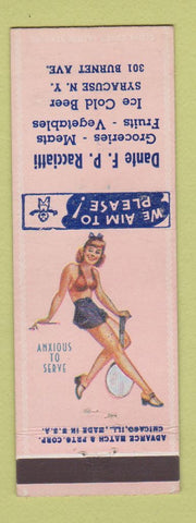Matchbook Cover - Dante Racciatti Grocery Syracuse NY ADVANCE