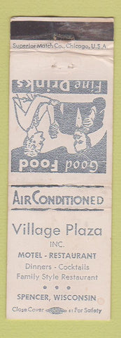 Matchbook Cover - Village Plaza Spencer WI WEAR