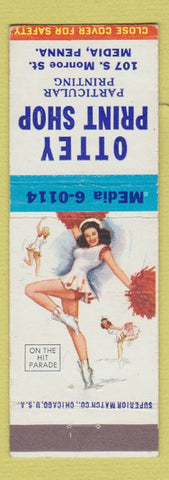 Matchbook Cover - Ottey Print Shop Media PA pinup