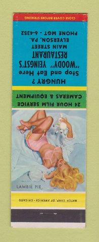 Matchbook Cover - Woody Yeingst's Restaurant Elverson PA pinup