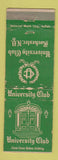 Matchbook Cover - University Club Rochester NY WORN