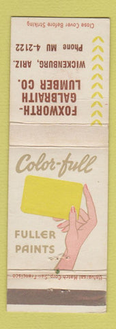 Matchbook Cover - Fuller Paints Foxworth Galbraith Lumber Wickenburg AZ WEAR