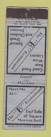 Matchbook Cover - B Restaurant Marion IN WEAR