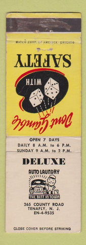 Matchbook Cover - Deluxe Auto Laundry Tenafly NJ WEAR