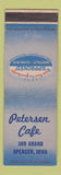 Matchbook Cover - Petersen Cafe Spencer Iao
