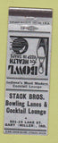 Matchbook Cover - Stack Bros Bowling Lanes Gary Miller IN