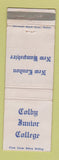 Matchbook Cover - Colby Junior College New London NH