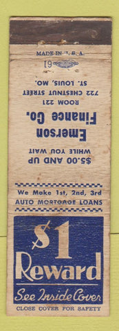 Matchbook Cover - Emerson Finance St Louis MO WORN