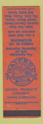 Matchbook Cover - Haynes Products Omaha NE waterproofing