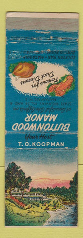 Matchbook Cover - Buttonwood Manor Matawan NJ WORN