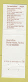 Matchbook Cover - Moriah Hotels Israel Tel Aviv