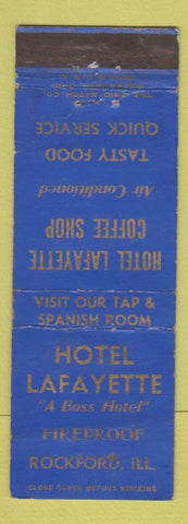 Matchbook Cover - Hotel Lafayette Rockford IL