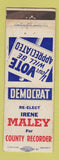Matchbook Cover - Irene Maley for County Recorder WER