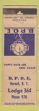 Matchbook Cover - Elks Lodge Hornell NY WORN