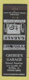 Matchbook Cover - Greber's Garage Elyria OH