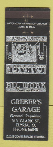 Matchbook Cover - Greber's Garage Elyria OH