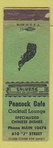 Matchbook Cover - Peacock Cafe Chinese Food WEAR