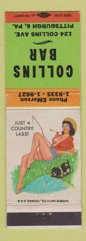 Matchbook Cover - Collins Bar Pittsburgh PA pinup WEAR