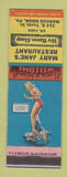 Matchbook Cover - Mary Jane's Restaurant Marcus Hook PA pinup