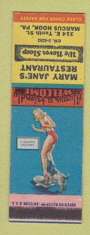 Matchbook Cover - Mary Jane's Restaurant Marcus Hook PA pinup