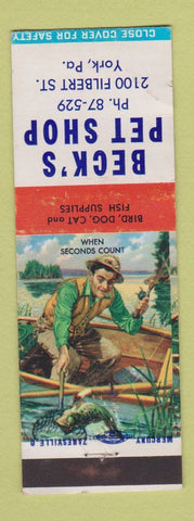 Matchbook Cover - Beck's Pet Shop York PA WEAR