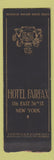 Matchbook Cover - Hotel Fairfax New York City Lion Canada 1929 SAMPLE WEAR