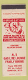 Matchbook Cover - Al's Gas Lite Lounge Riverton WY