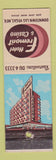 Matchbook Cover - Hotel Fremont Las Vegas NV