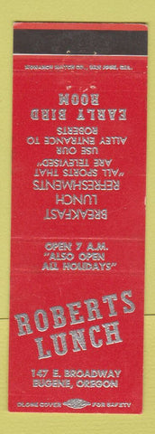 Matchbook Cover - Roberts Lunch Eugene OR