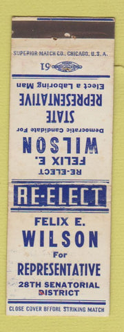 Matchbook Cover - Felix Wilson Rep[ Election
