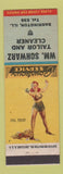 Matchbook Cover - Wm Schwarz Tailor Cleaner Barrington IL pinup