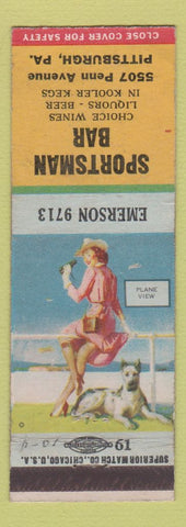 Matchbook Cover - Sportsman Bar Pittsburgh PA pinup Terry Says girlie