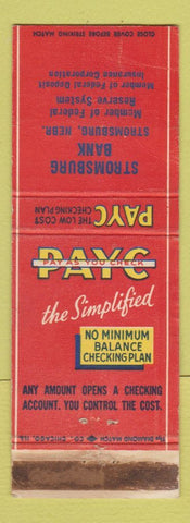 Matchbook Cover - Stromsburg Bank NE WEAR