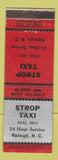 Matchbook Cover - Strop Taxi Raleigh NC WEAR