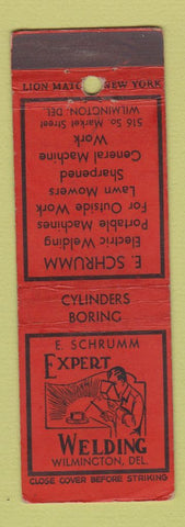 Matchbook Cover - E Schrumm Welding Wilmington DE