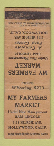 Matchbook Cover - My Farmers Market Hollywood CA WORN