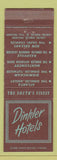 Matchbook Cover - Dinkler Hotels New Orleans Atlanta Nashville Birmingham