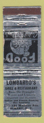 Matchbook Cover - Lombardo's Restaurant Albany NY WORN