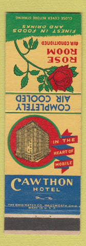 Matchbook Cover - Cawthon Hotel Rose Room Mobile AL