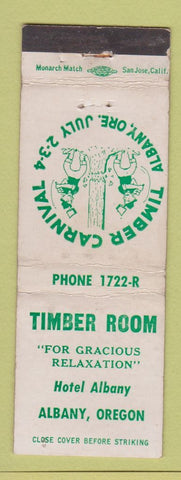 Matchbook Cover - Timber Room Hotel Albany OR Timber Carnival WEAR