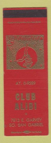 Matchbook Cover - Club Alibi South San Gabriel CA SAMPLE