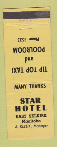 Matchbook Cover - Star Hotel East Selkirk MB Taxi