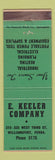 Matchbook Cover - E Keeler Company Williamsport PA