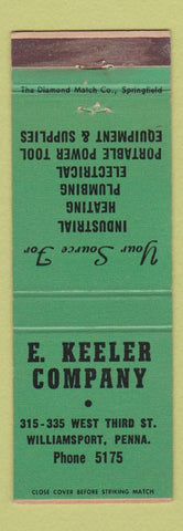 Matchbook Cover - E Keeler Company Williamsport PA