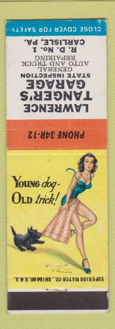 Matchbook Cover - Lawrence Tanger's Garage Carlisle PA pinup