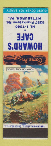Matchbook Cover - Howard's Cafe Pittsburgh PA