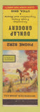 Matchbook Cover - Dunlap Grocery Utica OH